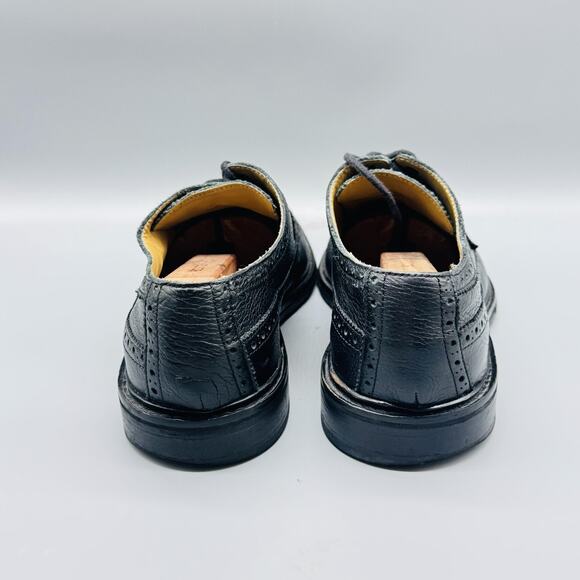 Cole Haan Shoes Mens 11.5 Black Leather Williams Longwing Brogue Wingtip Derby - Picture 7 of 12